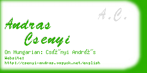 andras csenyi business card